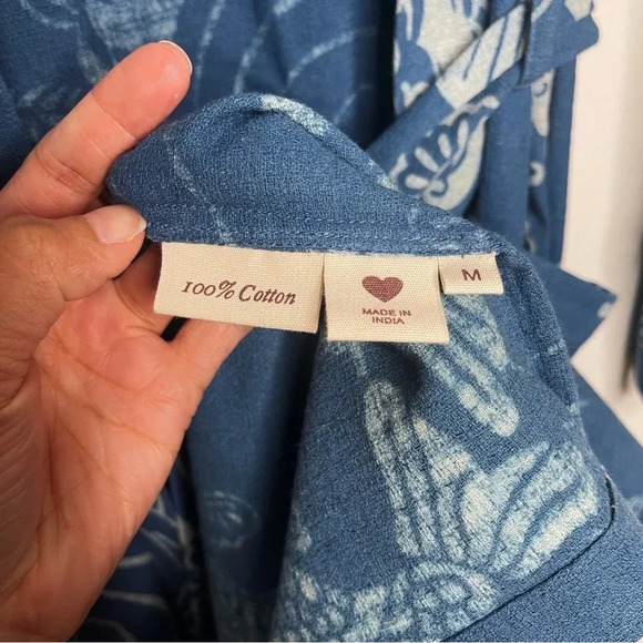 Alix of Bohemia First Wave Fish Kimono Long Belted Blue Cardigan Coat - Picture 11 of 16